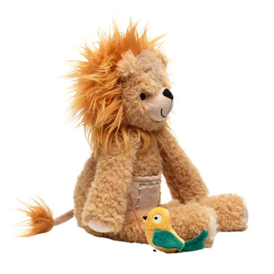 Lambs & Ivy Jungle Friends Plush Lion With Bird Stuffed Animal Toy - Everett 4 Lambs & Ivy Jungle Friends Plush Lion With Bird Stuffed Animal Toy - Everett - Image 2