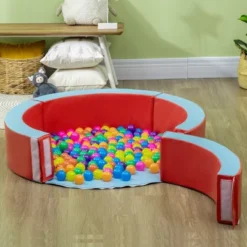 Outsunny Indoor/Outdoor Memory Foam Ball Pit For Toddlers 1-3 Sensory Toy, Red -Best Toy Store GUEST 987d6790 f4ee 441b 8409 a564e88dff96