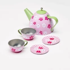 Badger Basket Tea Time Metal Doll Table And Chair Set With Accessories - Silver/Pink/Multi -Best Toy Store GUEST 998ab03d 90aa 4882 8131 9f1d4e4f300b