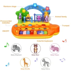 Costway Kids Rainbow Piano Keyboard 8 Keys Music Toy Gift W/ Animal Playground LED Light -Best Toy Store GUEST a5e5eb98 c250 446b a6c2 352f1f068d95