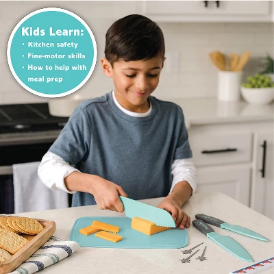 MindWare Playful Chef: 3 Safety Knives Set For Kids – Real Cooking Supplies – Safe For Ages 5 & Up – Plastic Blades With Serrated Edges 4 MindWare Playful Chef: 3 Safety Knives Set For Kids – Real Cooking Supplies – Safe For Ages 5 & Up – Plastic Blades With Serrated Edges - Image 2