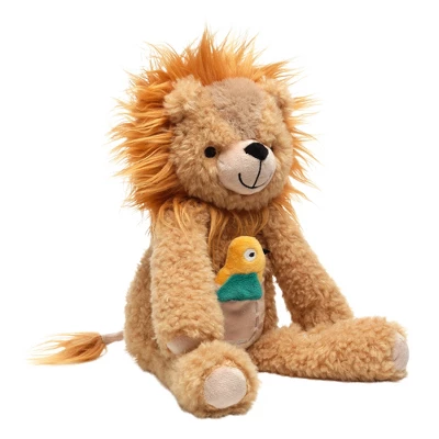 Lambs & Ivy Jungle Friends Plush Lion With Bird Stuffed Animal Toy - Everett 3 Lambs & Ivy Jungle Friends Plush Lion With Bird Stuffed Animal Toy - Everett