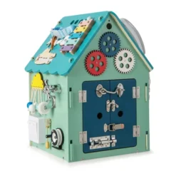 Costway Wooden Busy House Montessori Toy With Sensory Games & Interior Storage Space Blue/Pink -Best Toy Store GUEST aaeeb0d4 e0e5 4d16 ba0c 93791aa7c17d