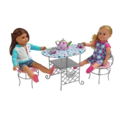 Badger Basket Tea Time Metal Doll Table And Chair Set With Accessories - Silver/Pink/Multi -Best Toy Store GUEST b3d98e87 386a 4f2e 9371 067607bd061c