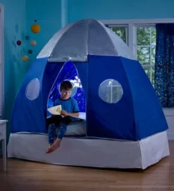 HearthSong Galactic Bed Tent With Starburst LED Light For Twin-Size Beds