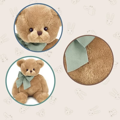 Bearington Baby Gus The Teddy Bear: Hand-Sewn Brown Bear With Soft Fur, Premium Fill And Satin Bow; 13 Tall 3 Bearington Baby Gus The Teddy Bear: Hand-Sewn Brown Bear With Soft Fur, Premium Fill And Satin Bow; 13 Tall