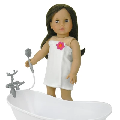 Sophia's - 18" Doll - Towel Wrap, Shower Cap, Sponge & Hairbrush Set - White 4 Sophia's - 18" Doll - Towel Wrap, Shower Cap, Sponge & Hairbrush Set - White - Image 2