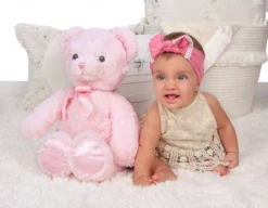 Bearington My First Bear: Classic Hand-Sewn 12-Inch Pink Stuffed Bear -Best Toy Store GUEST c7940617 d982 46aa bce9 97da96fedc81