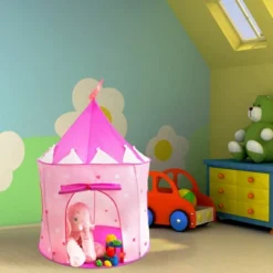 Toy Time Kids' Foldable Popup Princess Castle Play Tent With Carrying Bag - Pink -Best Toy Store GUEST c8c3d7b5 9d8b 4fea b185 9556200db82f