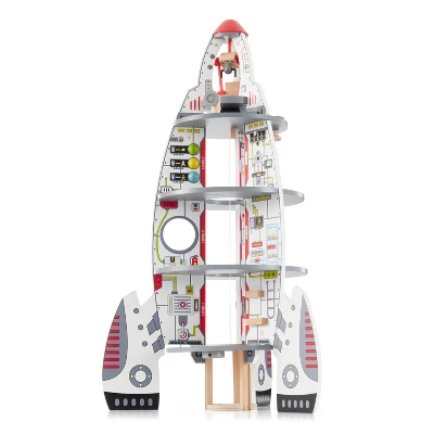 Hape Multi Level 4 Tier 37 Piece Wooden Discovery Spaceship Center Kids Activity Play Set With Multiple Rooms And Accessories 4 Hape Multi Level 4 Tier 37 Piece Wooden Discovery Spaceship Center Kids Activity Play Set With Multiple Rooms And Accessories - Image 2
