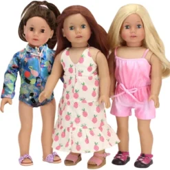 Sophia’s Colorful Collage Print Long Sleeve Rash Guard Swimsuit For 18" Dolls, Blue -Best Toy Store GUEST d6270dda fb8c 4bbe b884 5daf615fbda5