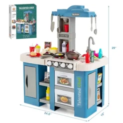 Costway Large Plastic Play Kitchen Set W/ 67 Pcs Cooking Accessories Food &Realistic Lights & Sounds -Best Toy Store GUEST d9c56bd6 1e6a 43cc a1f2 4c297f6b2c04