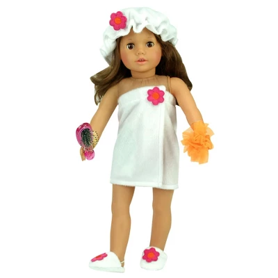 Sophia's - 18" Doll - Towel Wrap, Shower Cap, Sponge & Hairbrush Set - White 3 Sophia's - 18" Doll - Towel Wrap, Shower Cap, Sponge & Hairbrush Set - White
