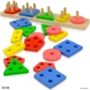 Shape Sorter Color Wooden Bard - Kids Early Learning Toddler Shape Sorter Toys Stack And Sort - 20 Pieces Geometric Board Puzzle - Play22Usa -Best Toy Store GUEST df22cad2 49b4 40ca b28d d82851daa33f