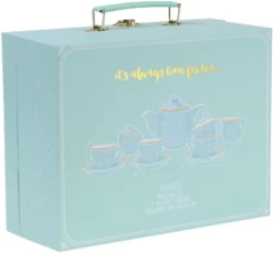 Jewelkeeper Porcelain Tea Set For Little Girls - Blue - 13 Piece -Best Toy Store GUEST e4c7b7f6 bf77 409b b1ae b5ed2e5b8573