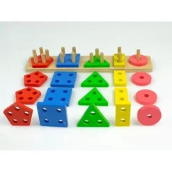 Shape Sorter Color Wooden Bard - Kids Early Learning Toddler Shape Sorter Toys Stack And Sort - 20 Pieces Geometric Board Puzzle - Play22Usa -Best Toy Store GUEST e4d9bfea 62a1 4b30 867b 4293e6976dca