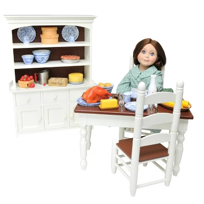 The Queen's Treasures 18 Inch Doll Wooden Farmhouse Cupboard Dish Hutch 8 The Queen's Treasures 18 Inch Doll Wooden Farmhouse Cupboard Dish Hutch - Image 6