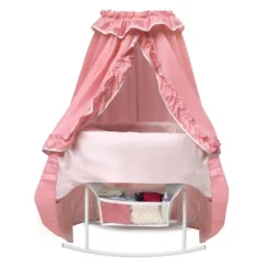 Badger Basket Kisses Rocking Doll Bassinet - Pink/White -Best Toy Store GUEST e7e36631 df2d 4da5 9593 38f3df3499fa