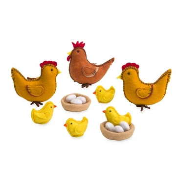 Magic Cabin - Wooden Chicken Coop And Felt Chickens Play Set Special For Kids 8 Magic Cabin - Wooden Chicken Coop And Felt Chickens Play Set Special For Kids - Image 6