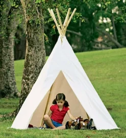 HearthSong 7Õ Cotton Canvas And Wooden Pole Indoor/Outdoor Family Tent With 7Õ Battery-Operated Tent Lights -Best Toy Store GUEST e85f8f65 97d1 4644 a47e 44643f1c03b4