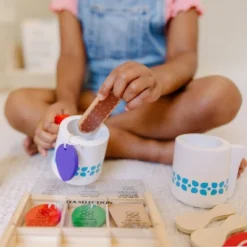 Melissa & Doug 22-Piece Steep And Serve Wooden Tea Set - Play Food And Kitchen Accessories -Best Toy Store GUEST eab261a1 e133 4209 8297 c0a33ff0f2ea