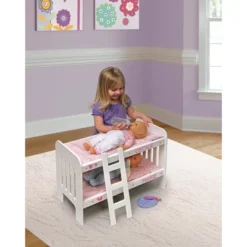 Badger Basket Doll Bunk Bed With Bedding, Ladder, And Free Personalization Kit - White/Pink/Gingham 11 Badger Basket Doll Bunk Bed With Bedding, Ladder, And Free Personalization Kit - White/Pink/Gingham -Best Toy Store GUEST ec443960 efcc 4459 86ba 250a1b322784
