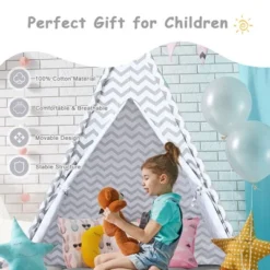 Costway 5.2' Portable Kids' Play Tent Playhouse Sleeping Dome W/ Cushion -Best Toy Store GUEST ec990b0d 43e2 492c b3de 58314bcb3c83