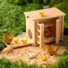 Magic Cabin - Wooden Chicken Coop And Felt Chickens Play Set Special For Kids