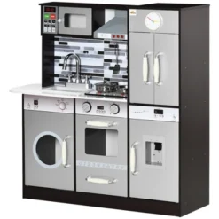 Qaba Wooden Play Kitchen With Lights Sounds, Kids Kitchen Playset With Washing Machine, Water Dispenser, Microwave, Range Hood, Refrigerator 8 Qaba Wooden Play Kitchen With Lights Sounds, Kids Kitchen Playset With Washing Machine, Water Dispenser, Microwave, Range Hood, Refrigerator -Best Toy Store GUEST ef108261 6dbf 4677 83e8 be6e3fba9072