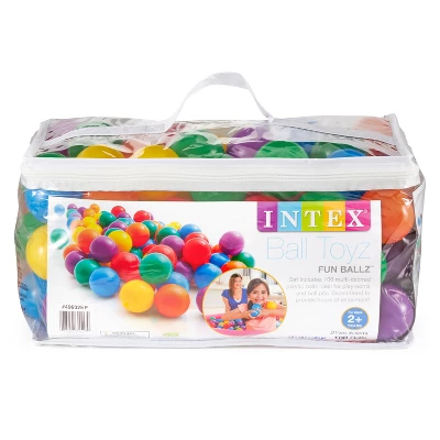 Intex Small Plastic Multi-Colored Fun Ballz For Indoor And Outdoor Ball Pits Or Splash Pools With Storage Carrying Bag, (100 Pack) 4 Intex Small Plastic Multi-Colored Fun Ballz For Indoor And Outdoor Ball Pits Or Splash Pools With Storage Carrying Bag, (100 Pack) - Image 2