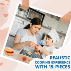 Leo & Friends 2-in-1 Mini Kitchen 15-Piece Wooden Play Set -Best Toy Store GUEST fb221e15 da10 4569 a271 b810743223b7