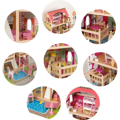 ShpilMaster Wooden Doll House With Toys And Furniture Accessories With LED Light For Ages 3+ 9 ShpilMaster Wooden Doll House With Toys And Furniture Accessories With LED Light For Ages 3+ - Image 7
